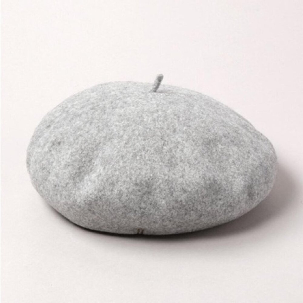 Grey Wool Beret